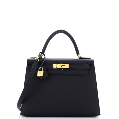 エルメス ケリー ブラックゴールド 28