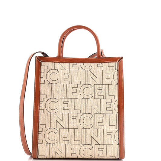 セリーヌ バーティカル カバ トート プリント キャンバス＆レザー スモール