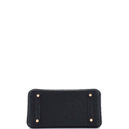 エルメス バーキン ブラックオーストリッチ ローズ 25