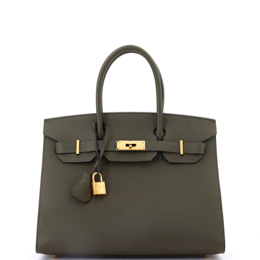 HERMESバーキン セリエ バッグ グリーン エプソン 30