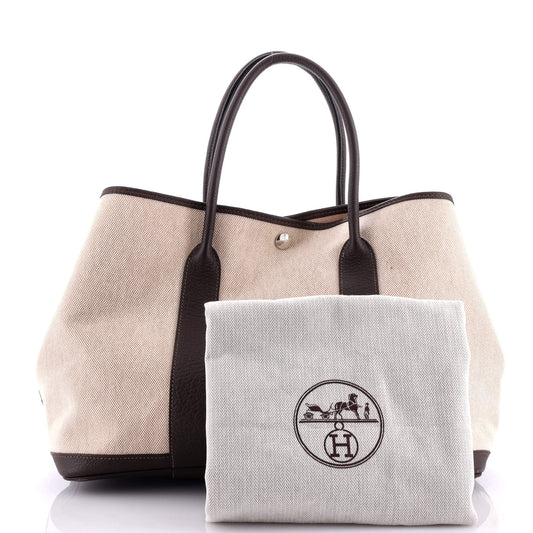 HERMESガーデンパーティートート トワル＆レザー 36