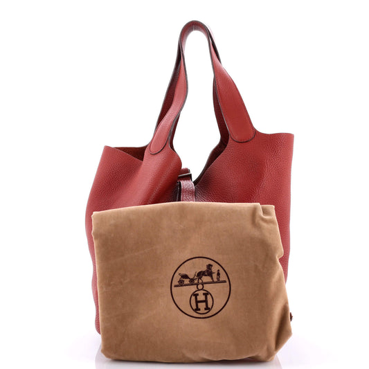 HERMESピコタンバッグ クレマンス GM 赤茶