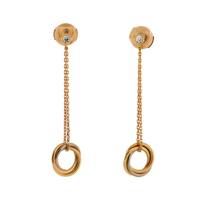 CARTIERトリニティ ピアス トリコロールゴールド