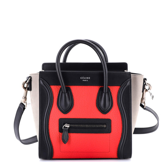 セリーヌ トリコロール ラゲッジバッグ レザー ナノ