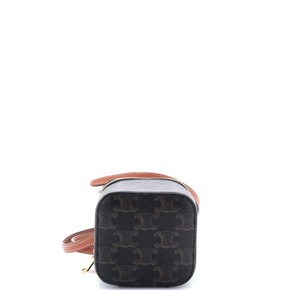 セリーヌ トップハンドル スクエア バニティケース トリオンフ コーティングキャンバス ミニ