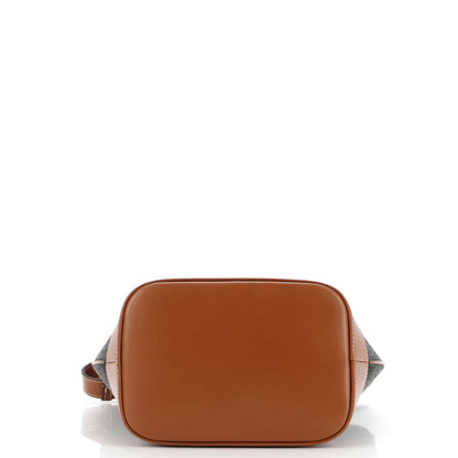 Celine Cuir Logo Bucket Bag Felt with Leather Small