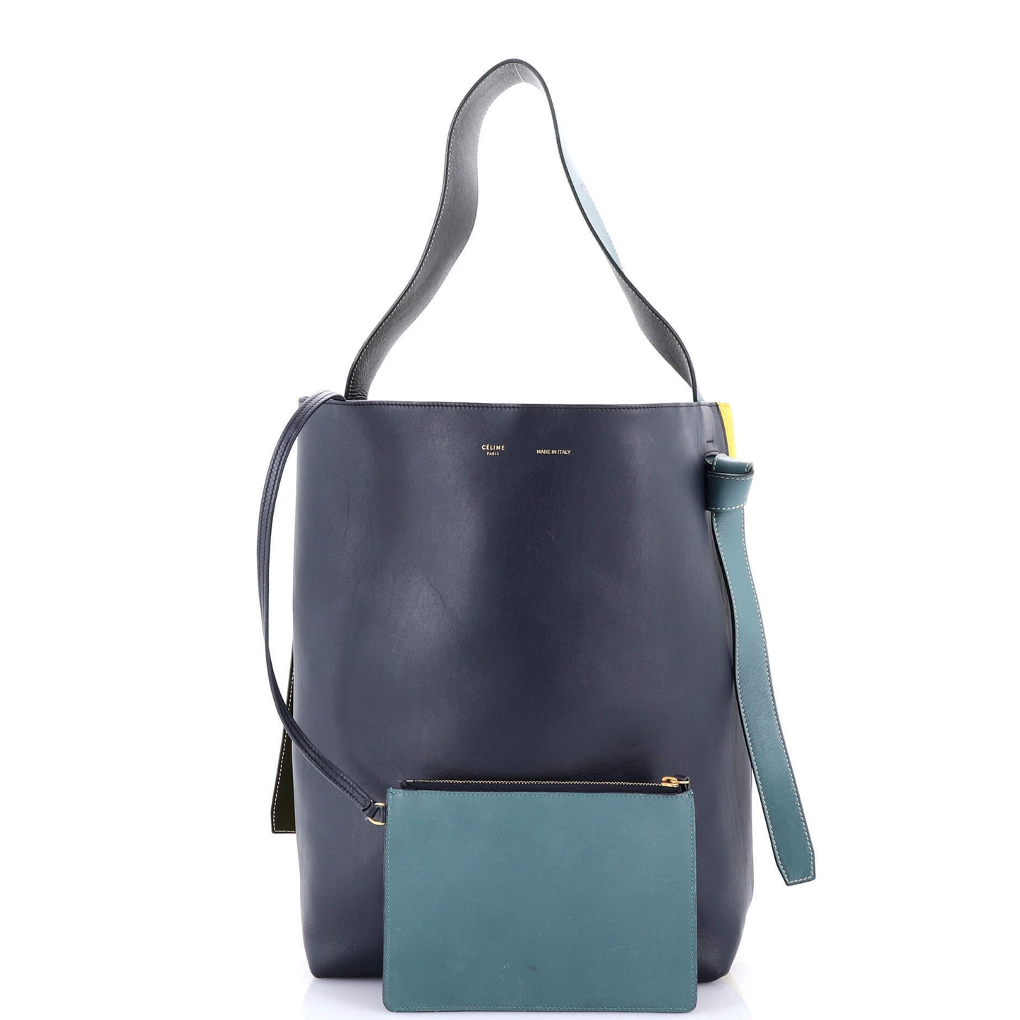 Celine Twisted Cabas Tote Leather and Felt Small