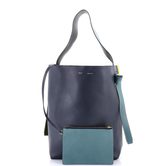 Celine Twisted Cabas Tote Leather and Felt Small