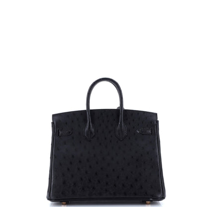 エルメス バーキン ブラックオーストリッチ ローズ 25