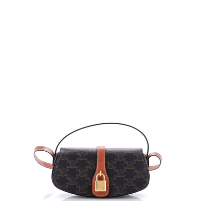 Celine Tabou Clutch with Strap Triomphe Coated Canvas None