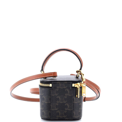 セリーヌ トップハンドル スクエア バニティケース トリオンフ コーティングキャンバス ミニ