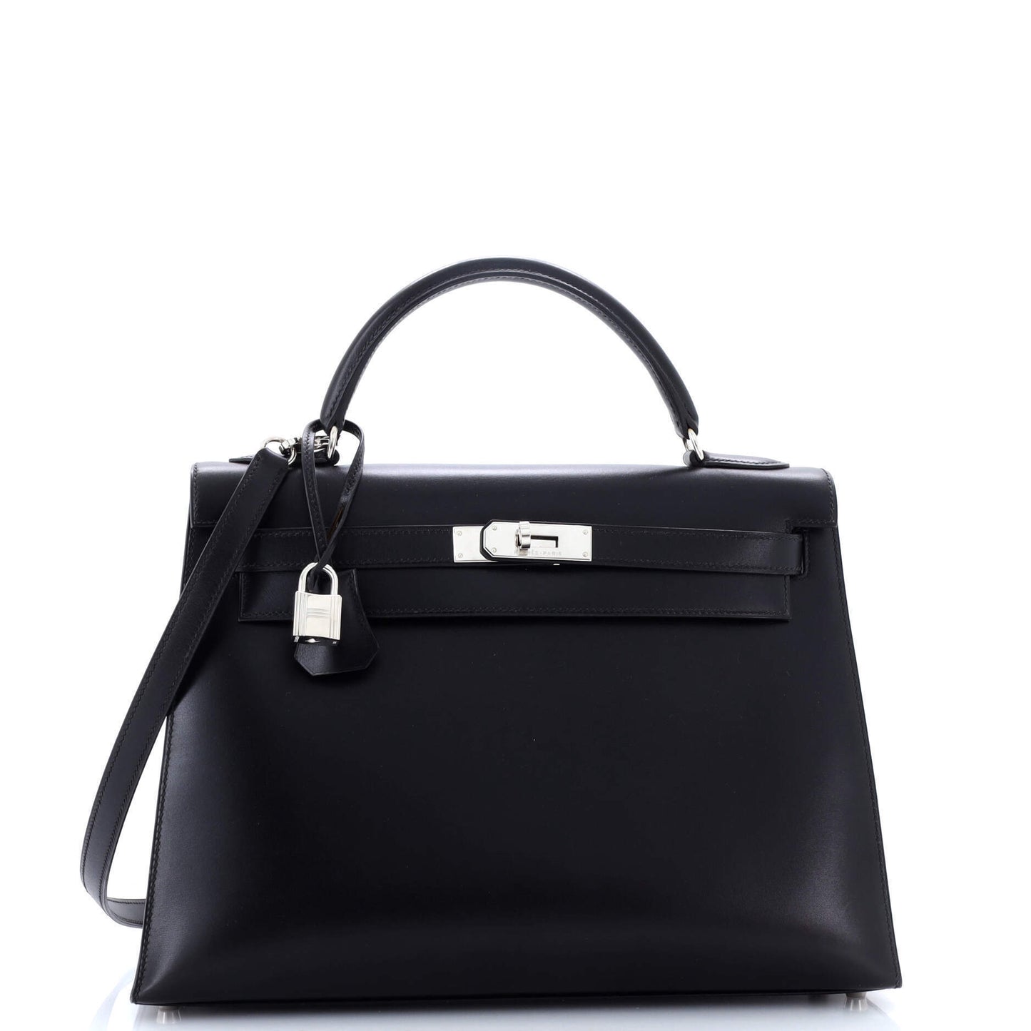 エルメス ケリー ブラック ボックスカーフ 32