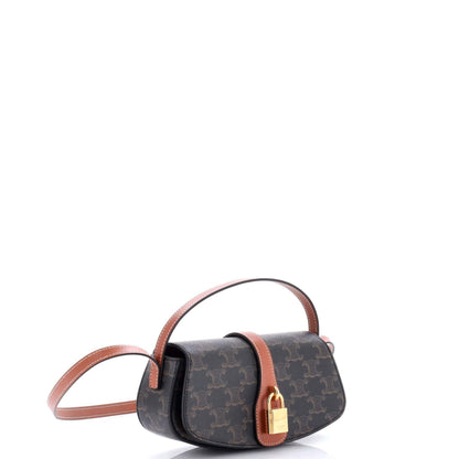 Celine Tabou Clutch with Strap Triomphe Coated Canvas None