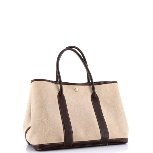 HERMESガーデンパーティートート トワル＆レザー 36