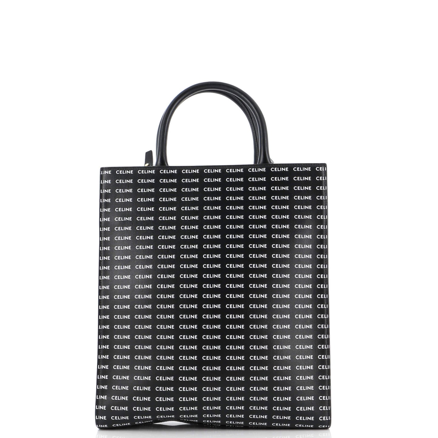 Celine Vertical Cabas Tote All Over Logo Print Leather Small
