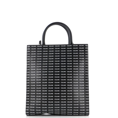 Celine Vertical Cabas Tote All Over Logo Print Leather Small