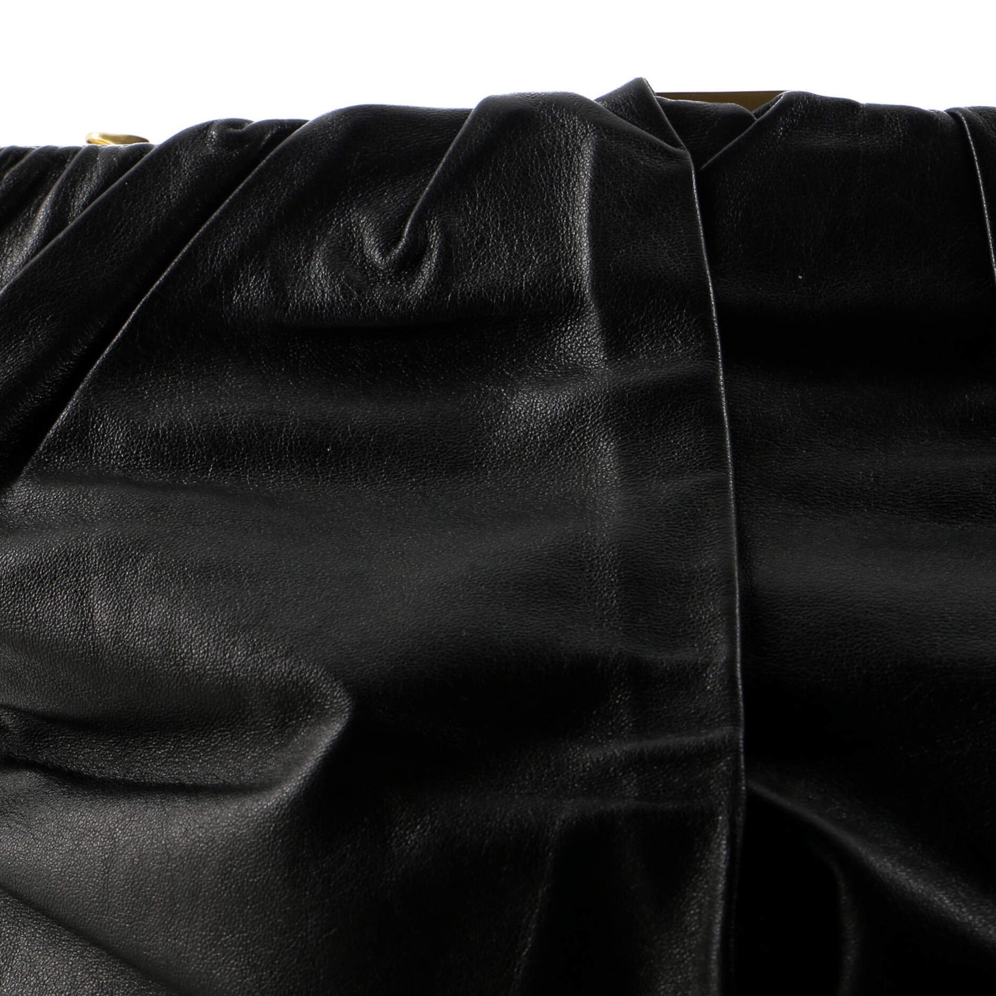 セリーヌ クラスプ ルーシュ フラップバッグ レザー ミディアム