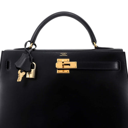 HERMESケリー ブラック ボックスカーフ 32