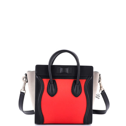 セリーヌ トリコロール ラゲッジバッグ レザー ナノ