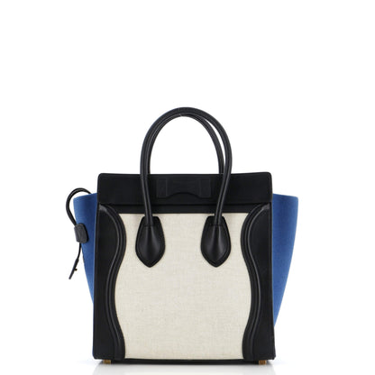 セリーヌ トリコロール ラゲッジバッグ キャンバス＆レザー マイクロ