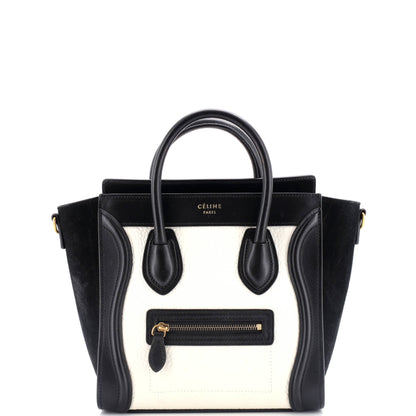 セリーヌ バイカラー ラゲッジバッグ グレイニーレザー ナノ