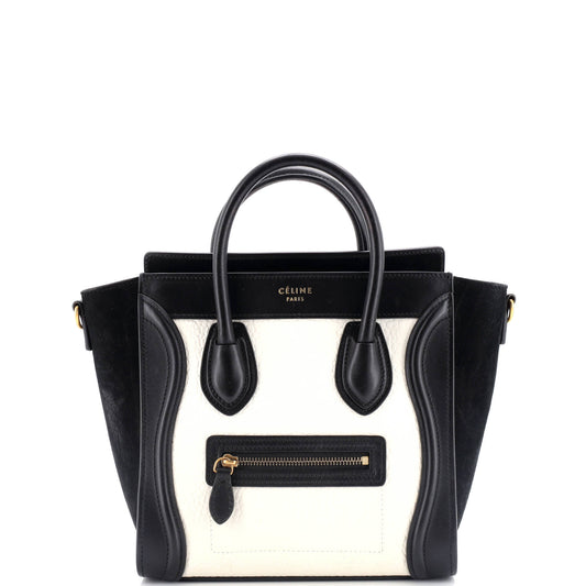 セリーヌ バイカラー ラゲッジバッグ グレイニーレザー ナノ