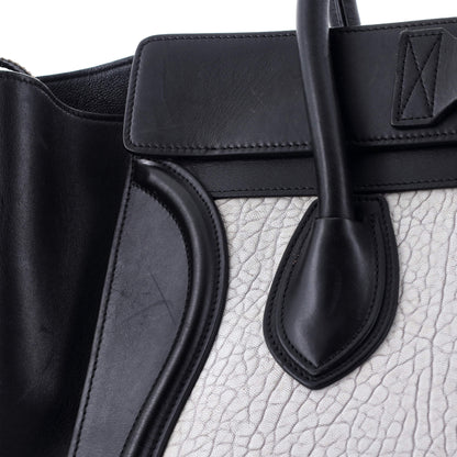 Celine Bicolor Luggage Bag Crocodile Embossed Leather Mini