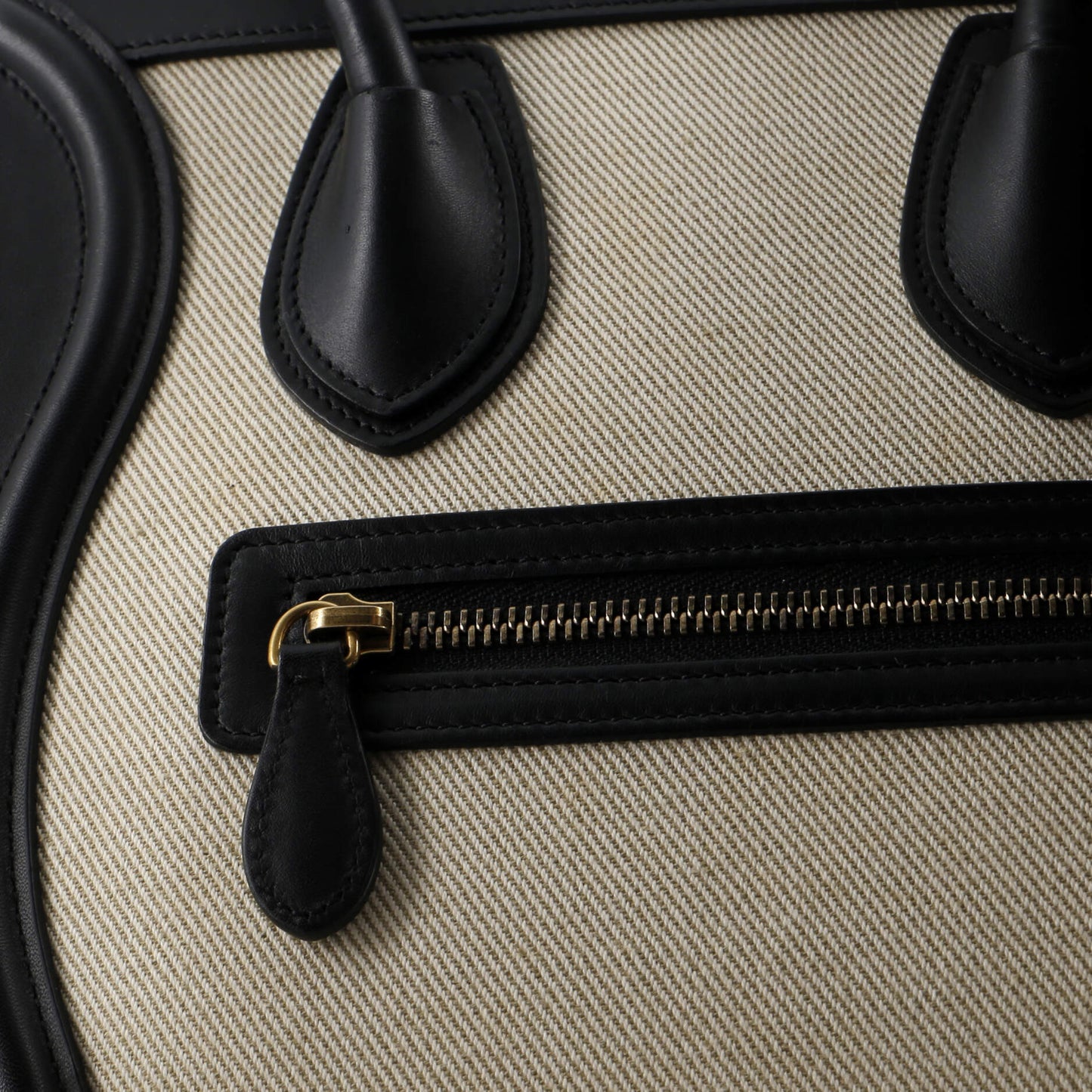 セリーヌ トリコロール ラゲッジバッグ キャンバス＆レザー マイクロ