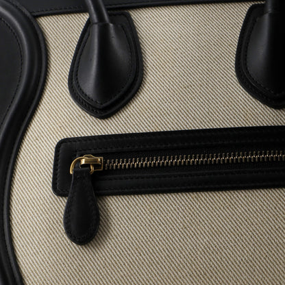 セリーヌ トリコロール ラゲッジバッグ キャンバス＆レザー マイクロ