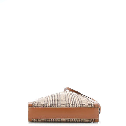 セリーヌ バーティカル カバ トート チェック キャンバス＆レザー スモール