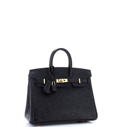 エルメス バーキン ブラックオーストリッチ ローズ 25