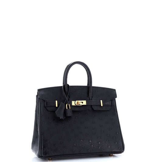 エルメス バーキン ブラックオーストリッチ ローズ 25