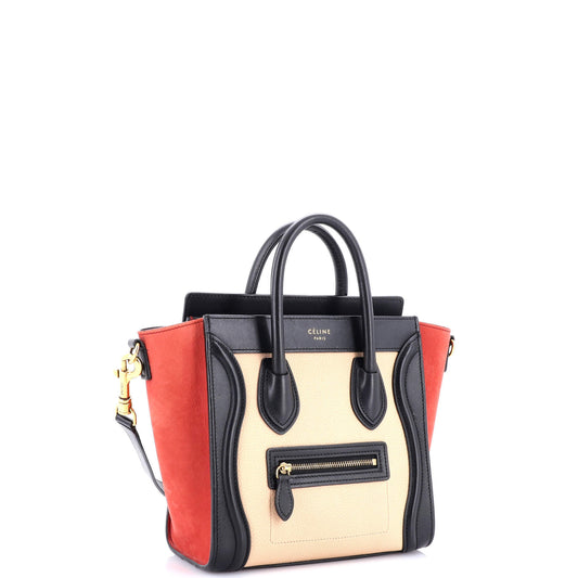 セリーヌ トリコロール ラゲッジバッグ レザー ナノ
