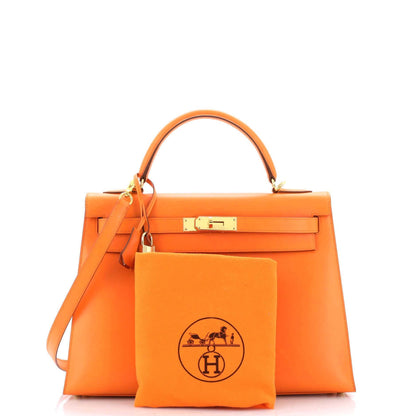 エルメス ケリー オレンジ ボックスカーフ 32