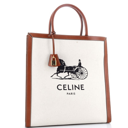 セリーヌ サルキー バーティカル カバス トートバッグ キャンバス レザー ラージ