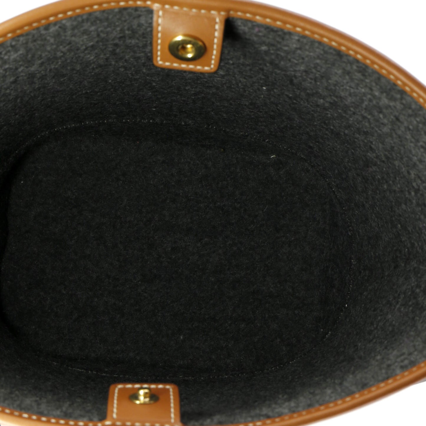 Celine Cuir Logo Bucket Bag Felt with Leather Small