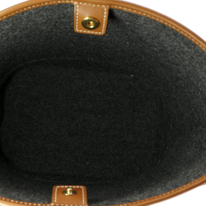 Celine Cuir Logo Bucket Bag Felt with Leather Small