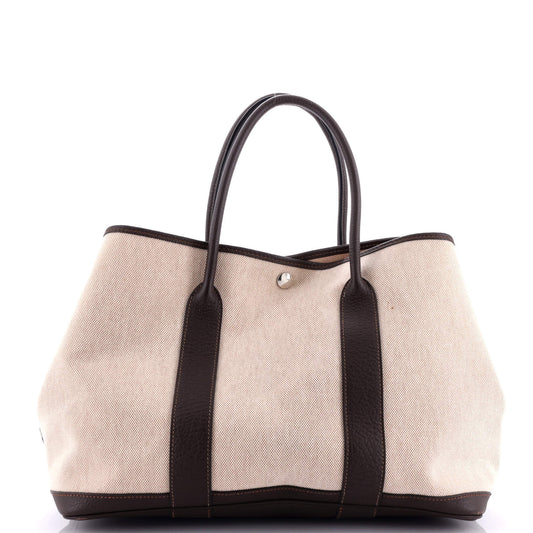 HERMESガーデンパーティートート トワル＆レザー 36