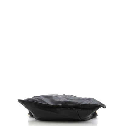 セリーヌ クラスプ ルーシュ フラップバッグ レザー ミディアム