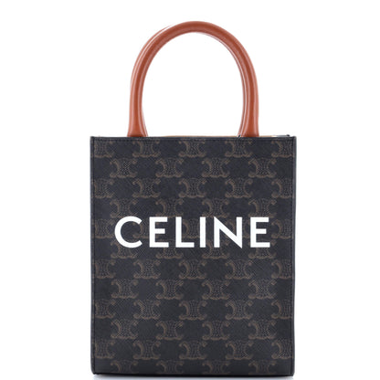 Celine Vertical Cabas Tote Triomphe Coated Canvas Mini