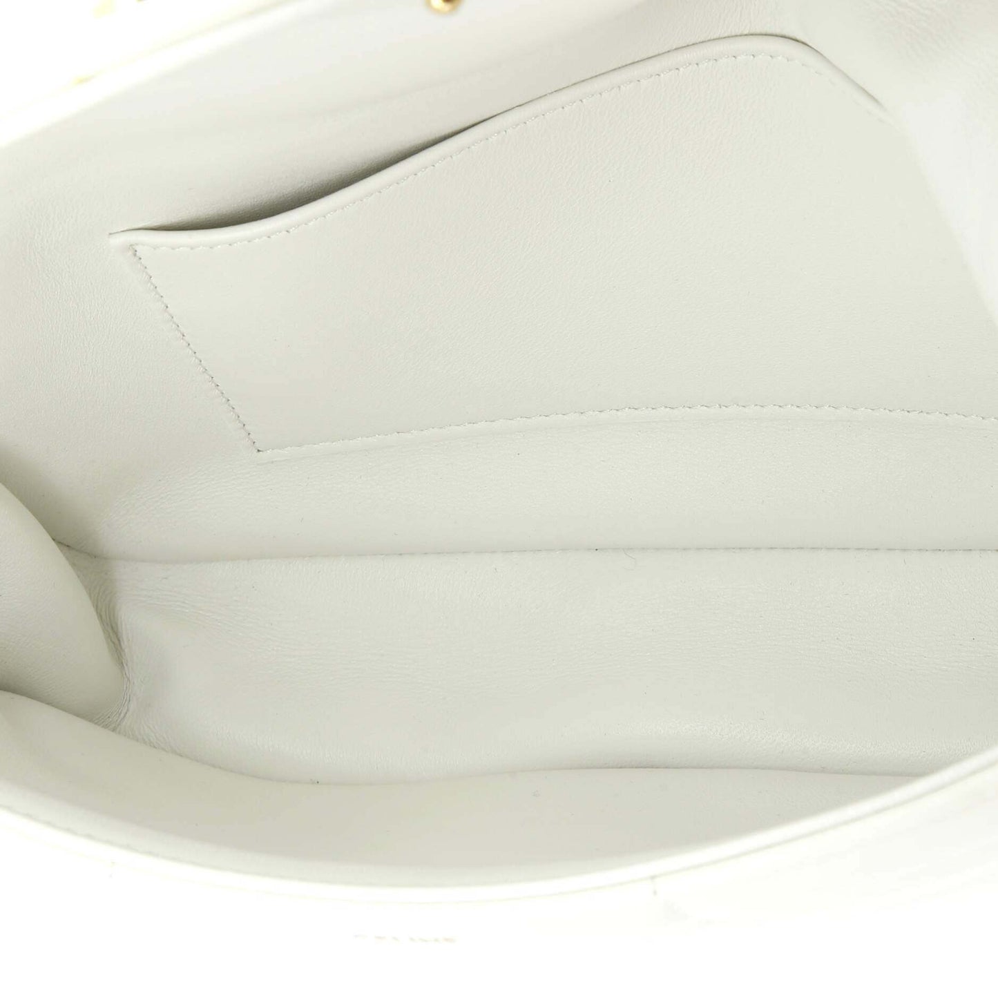 セリーヌ ロゴチェーンフラップバッグ キルティングゴートスキン スモール