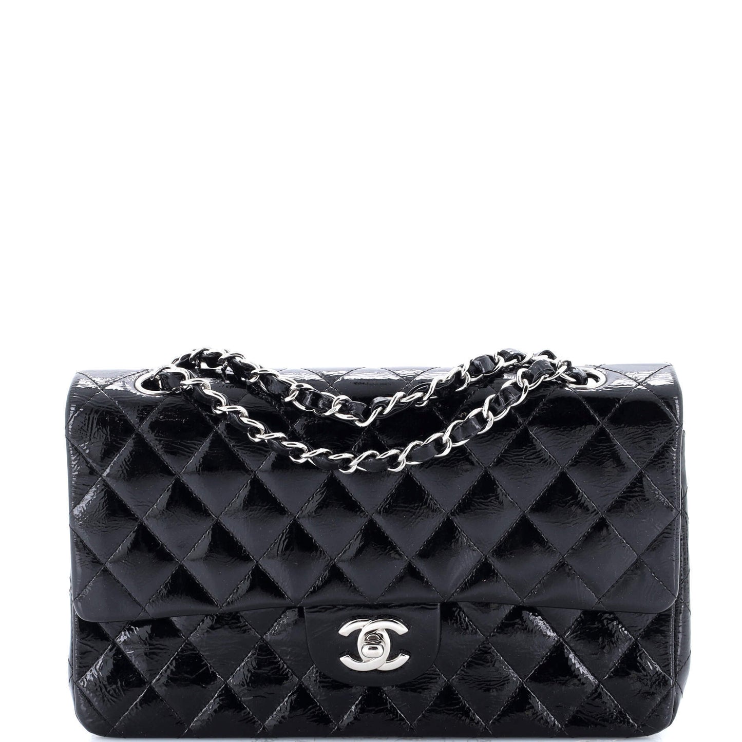 シャネルエナメルショルダーバッグ