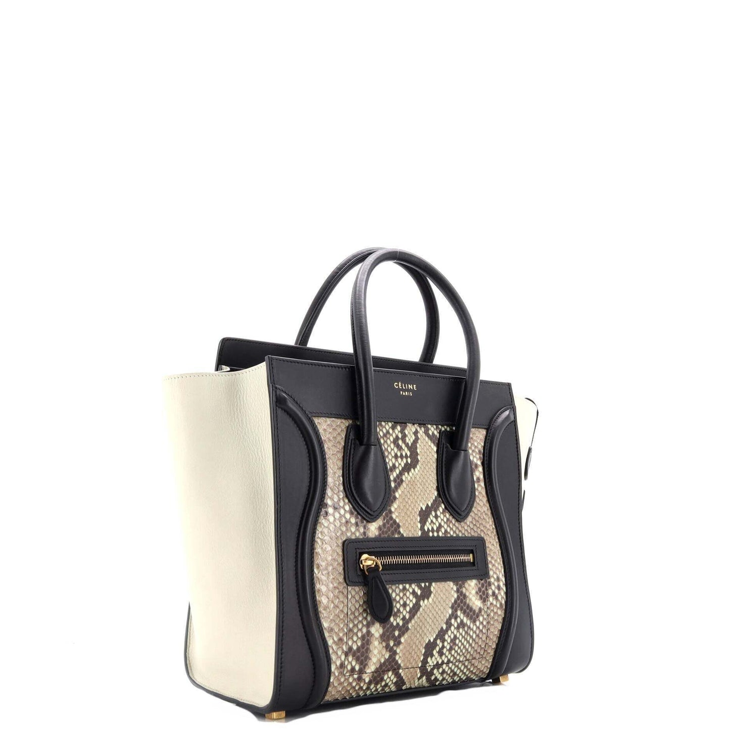 セリーヌ ラゲッジバッグ パイソン＆レザー マイクロ