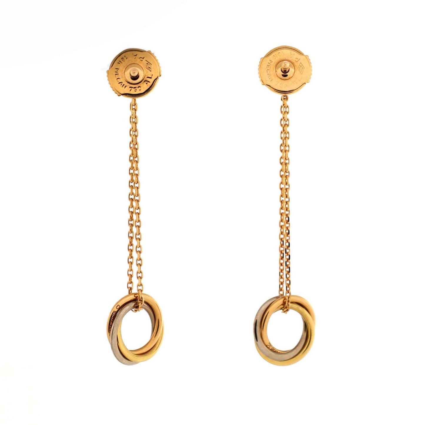 CARTIERトリニティ ピアス トリコロールゴールド