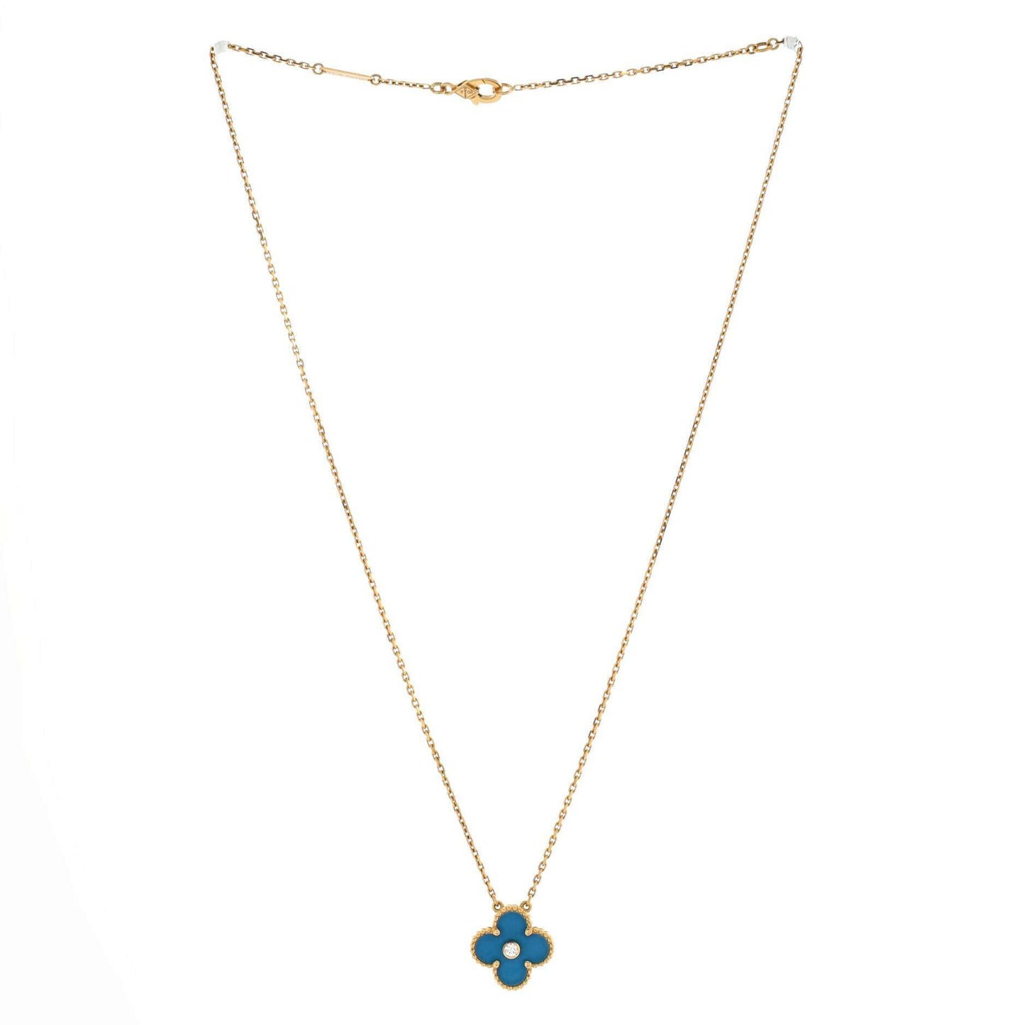 VAN CLEEF ヴィンテージ アルハンブラ ネックレス 18Kブルー