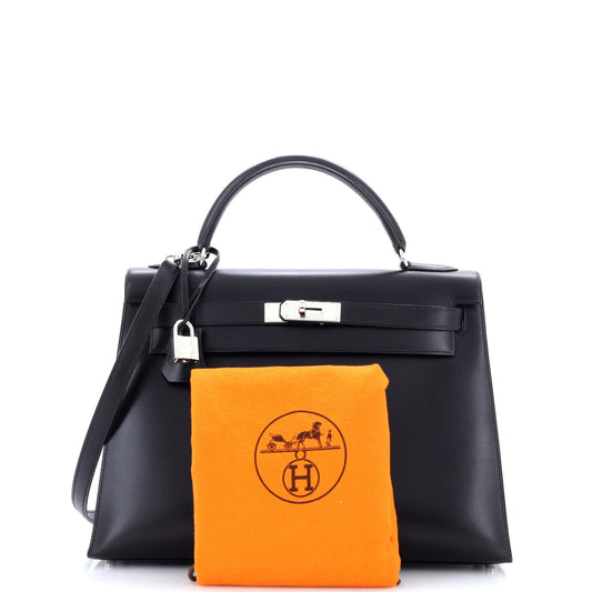 HERMESケリー ブラック ボックスカーフ 32