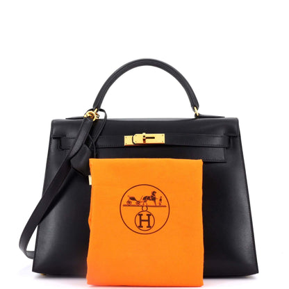 HERMESケリー ブラック ボックスカーフ 32