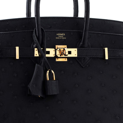 エルメス バーキン ブラックオーストリッチ ローズ 25