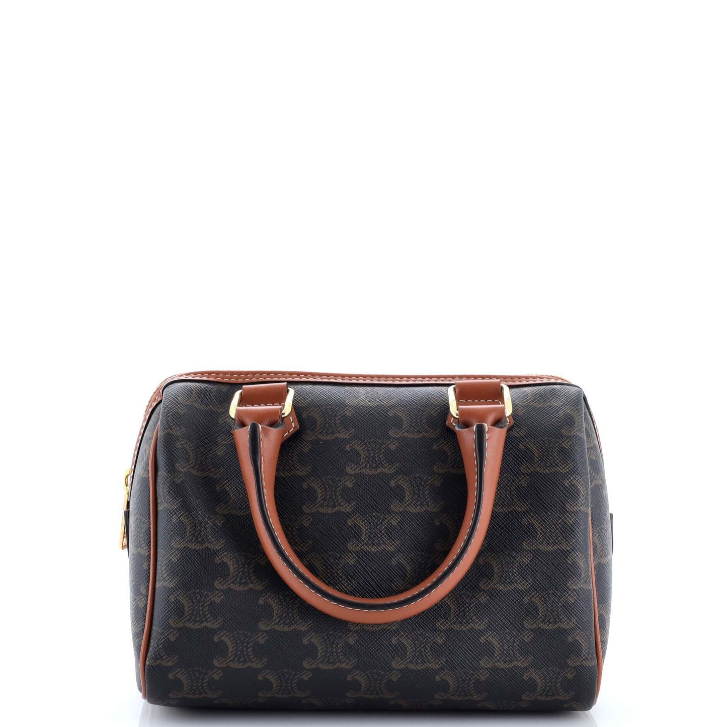 Celine Boston Bag Triomphe Coated Canvas Small