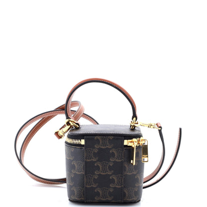 セリーヌ トップハンドル スクエア バニティケース トリオンフ コーティングキャンバス ミニ